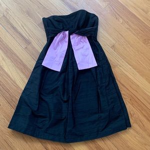 Helen Wang raw silk strapless party dress